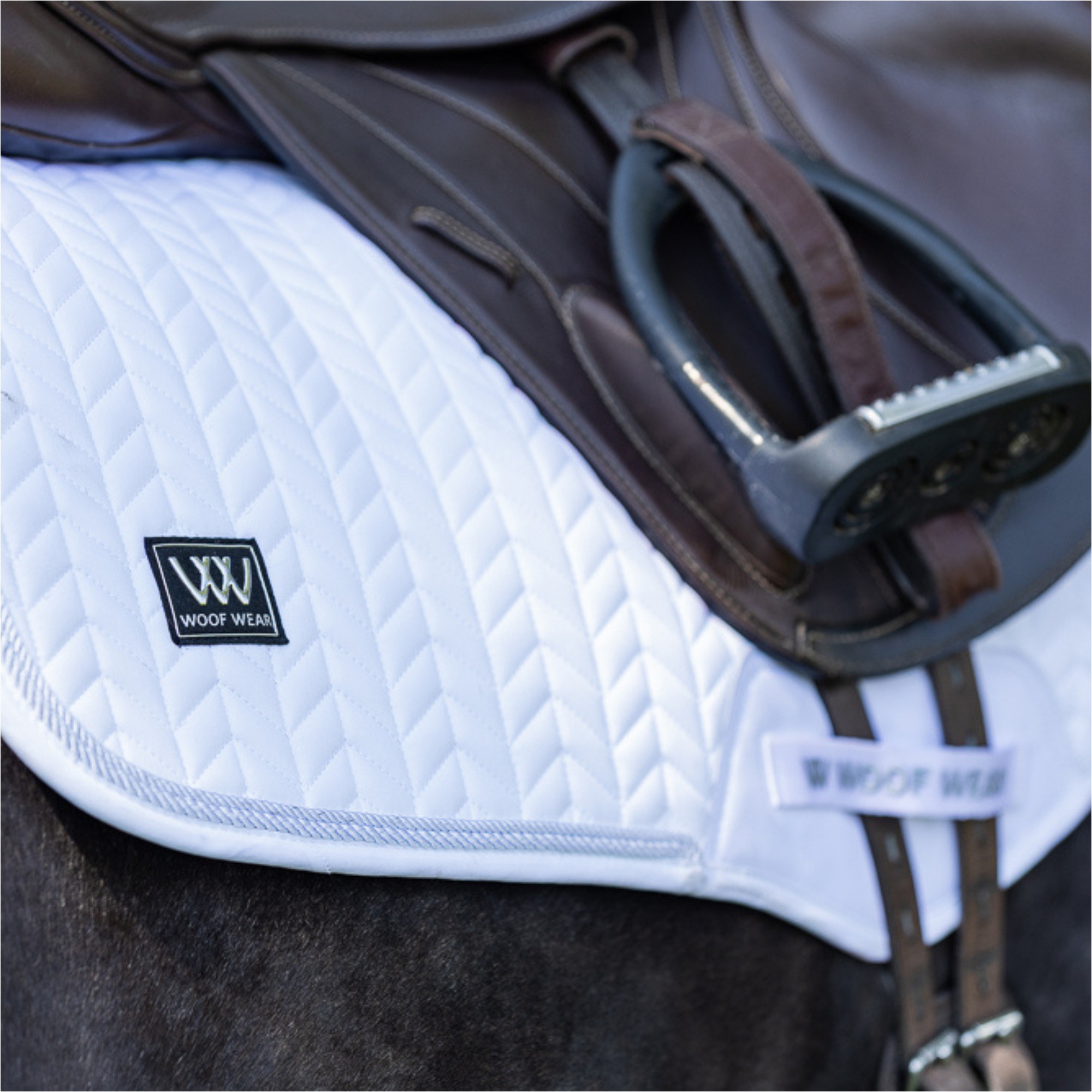 2025 Woof Wear Herringbone Close Contact Saddle Pad WS0044-WHWH - White